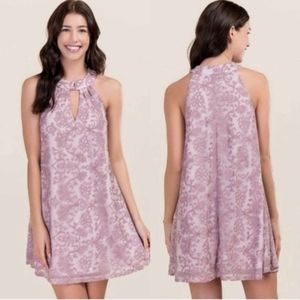 Lavender Lace High Neck Swing Dress Francesca's
